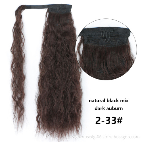 Vigorous Light Handmade African Ponytail Long Braid Messy Afro Extension Kinky Curly Catalogue Synthetic Hair Extensions